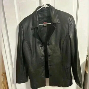 Verducci Leather Jacket Black Size Medium